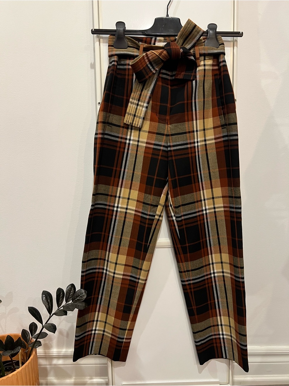 Wilfred Checked Belted Madras Trousers